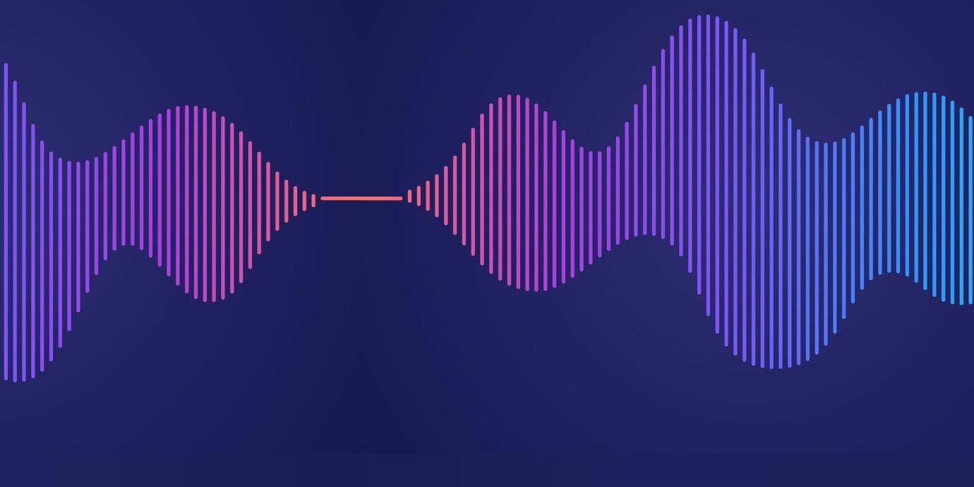 Abstract radio/sound wave in violet tones