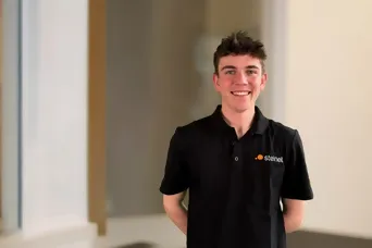 Portrait of Nicola Herzog, electronics technician in training