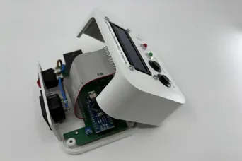 Image of the test device opened at the side