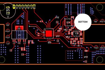 PCB-Design BOTTOM  aus dem Berufsbildungsprojekt Entlötpinzette