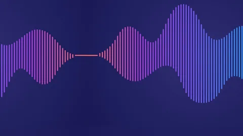 Abstrakte Radio-/ Schallwelle in violetten Tönen